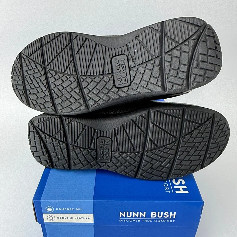 Nunn Bush Cam Oxford Dress Shoes Mens 11 M Black Tumbled Leather Comfort Gel NIB